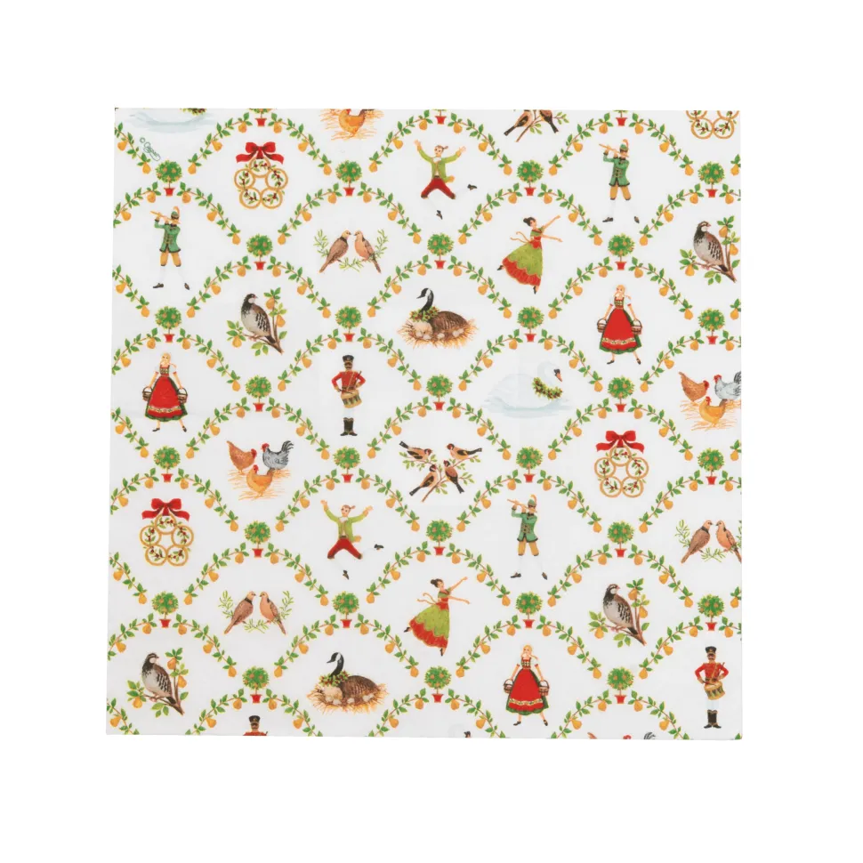 On The Twelfth Day Cocktail Napkins - includes 12 Cocktail Napkins