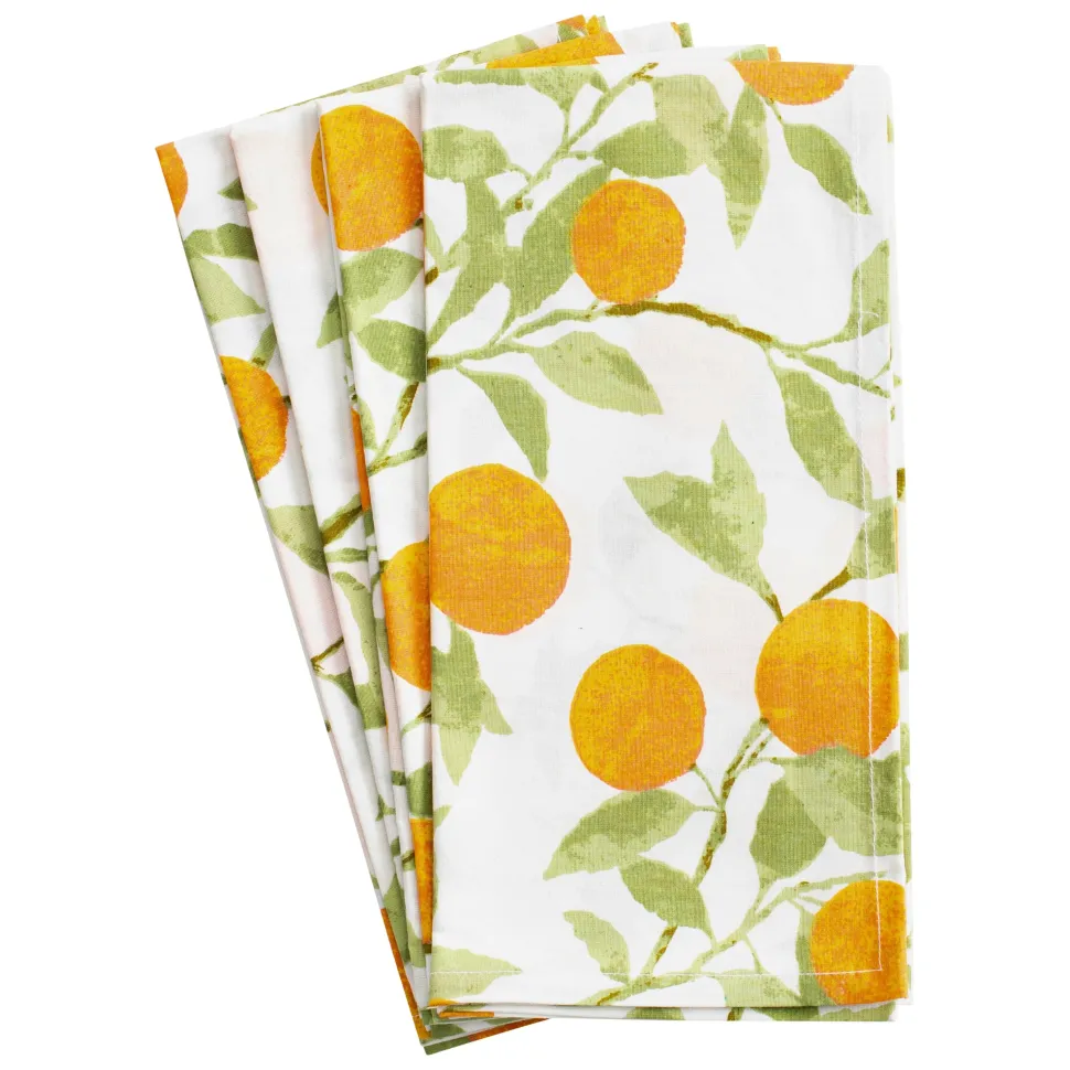 Orange Grove Cotton Dinner Napkins - Set of 4