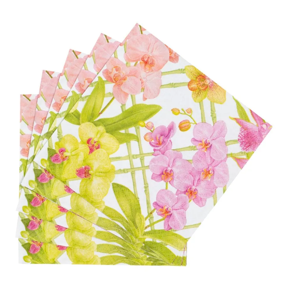 Orchid Conservatory Cocktail Napkins - 20 Per Package