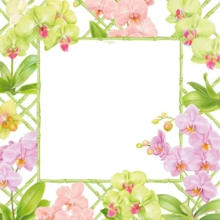 Orchid Conservatory Square Paper Dinner Plates - 8 Per Package