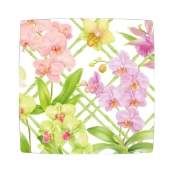 Orchid Conservatory Square Paper Salad & Dessert Plates - 8 Per Package