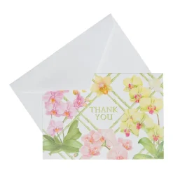 Orchid Conservatory Thank You Notes - 8 Note Cards & 8 Envelopes
