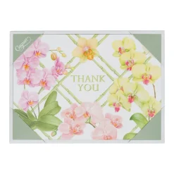 Orchid Conservatory Thank You Notes - 8 Note Cards & 8 Envelopes
