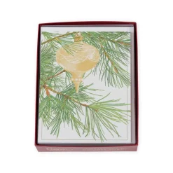 Ornament Among Pines Classic Boxed Christmas Cards - includes 15 cards & envelopes