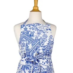 Pagoda Toile Blue & White Aprons - 1 Apron