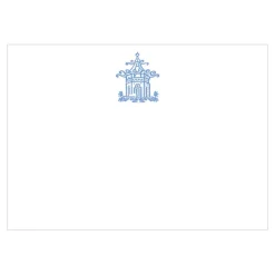 Pagoda Toile Blue Correspondence Cards - 12 Per Package