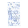Pagoda Toile Cotton Dinner Napkins in Blue & White - Set of 4