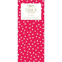 Painted Dots Tissue Paper in Red - 4 Sheets Included