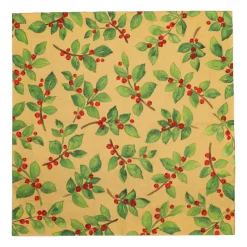 Painted Holly Gold Recycled Luncheon Napkins - includes 20 Luncheon Napkins