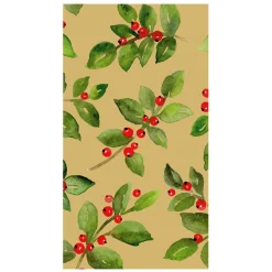 Painted Holly Gold Recycled Guest Towels - includes 15 Guest Towels