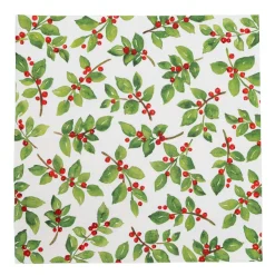 Painted Holly White Recycled Luncheon Napkins - includes 20 Luncheon Napkins