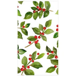Painted Holly White Recycled Guest Towels - includes 15 Guest Towels