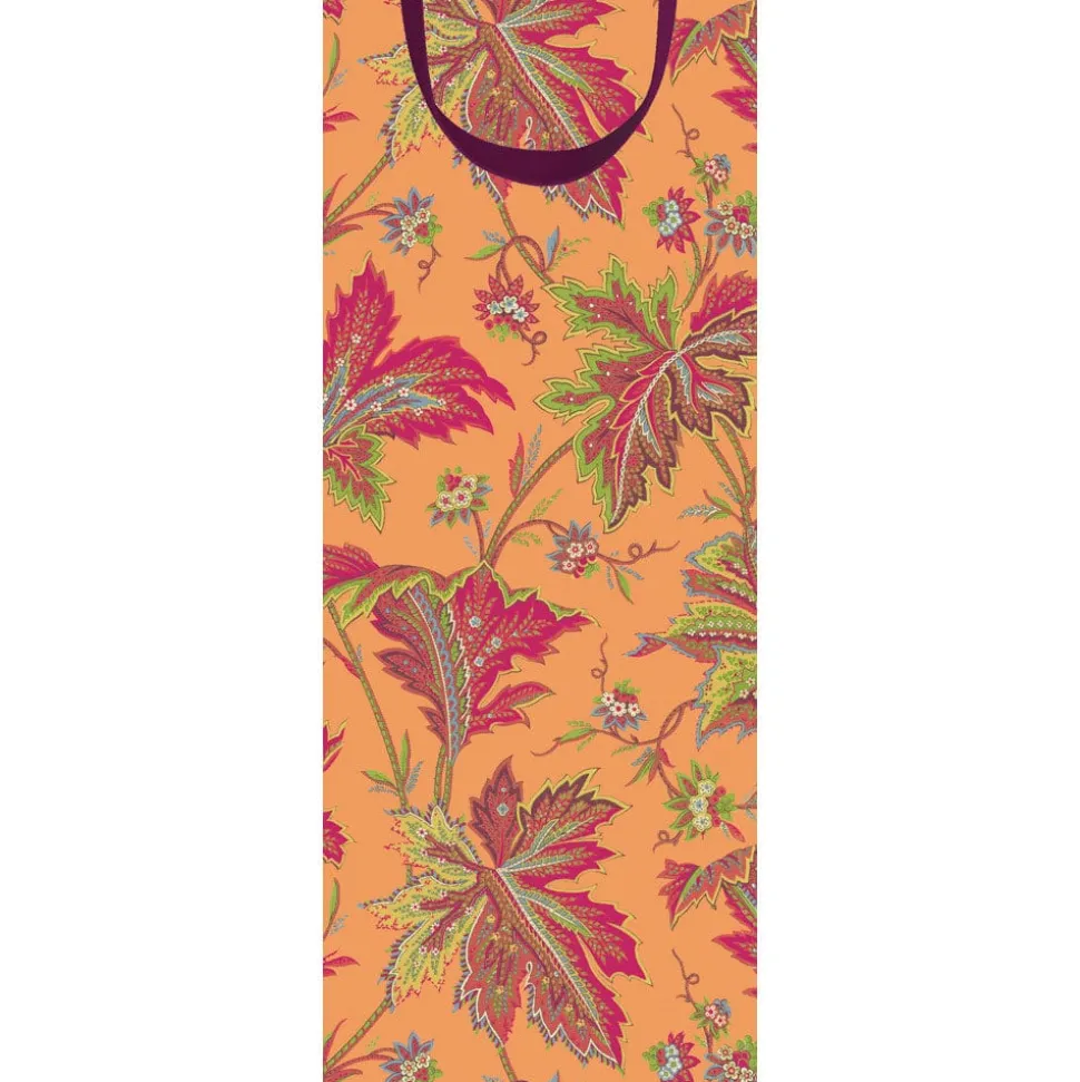 Paisley Leaves Coral Gift Bags - includes 1 Gift Bags