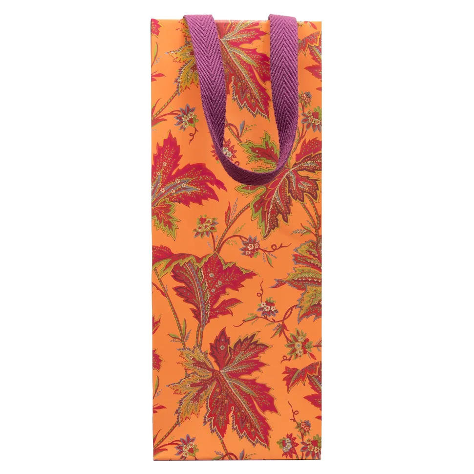 Paisley Leaves Coral Gift Bags - includes 1 Gift Bags