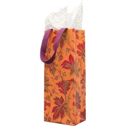 Paisley Leaves Coral Gift Bags - includes 1 Gift Bags