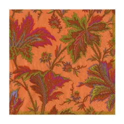 Paisley Leaves Coral Luncheon Napkins - includes 20 Luncheon Napkins