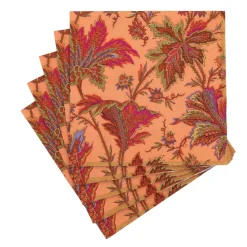 Paisley Leaves Coral Luncheon Napkins - includes 20 Luncheon Napkins