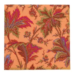 Paisley Leaves Coral Luncheon Napkins - includes 20 Luncheon Napkins