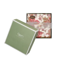 Paisley Leaves Ivory Boxed Cocktail Napkins - includes 12 Boxed Cocktail Napkins