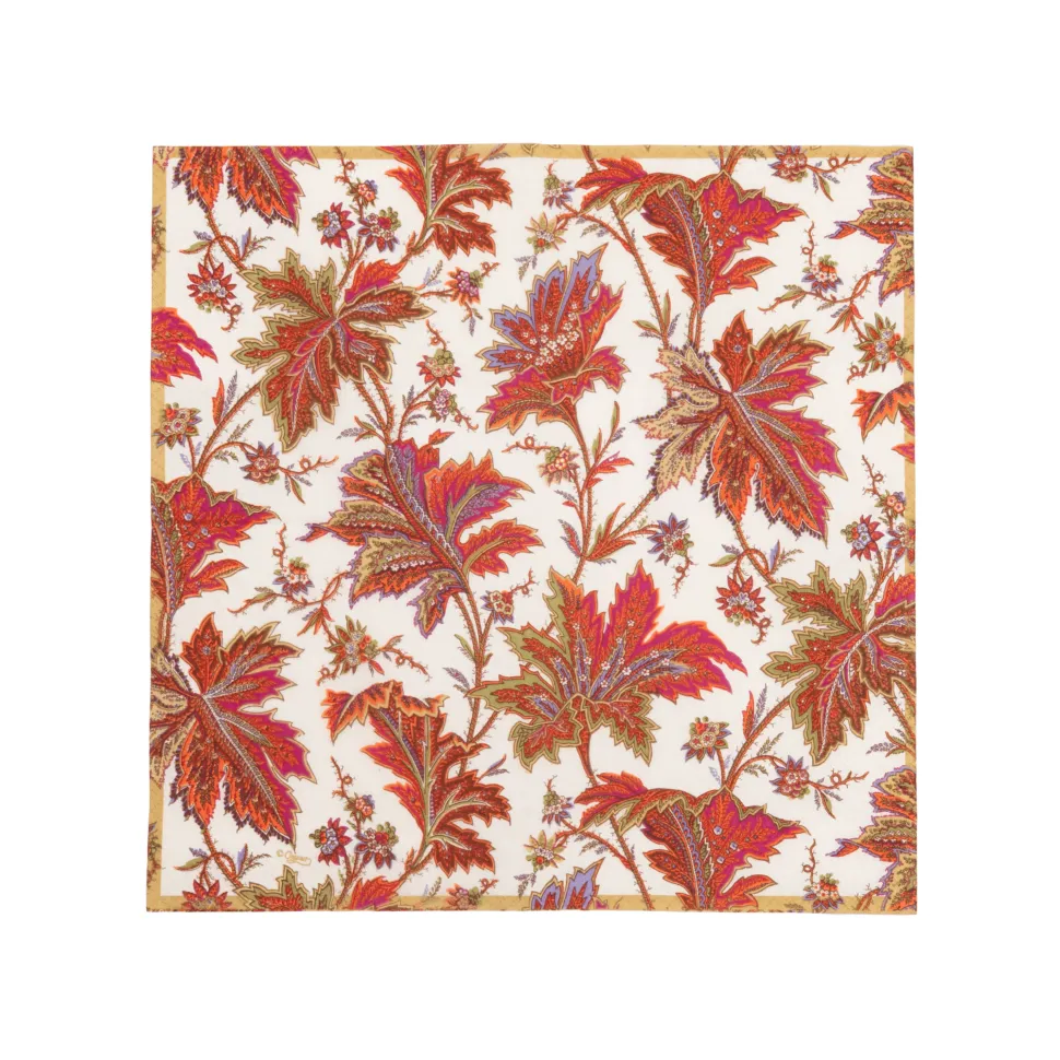 Paisley Leaves Ivory Cocktail Napkins - includes 20 Cocktail Napkins