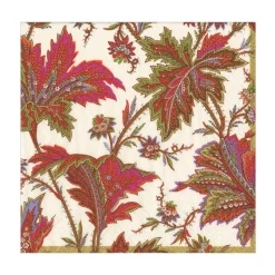Paisley Leaves Ivory Luncheon Napkins - includes 20 Luncheon Napkins