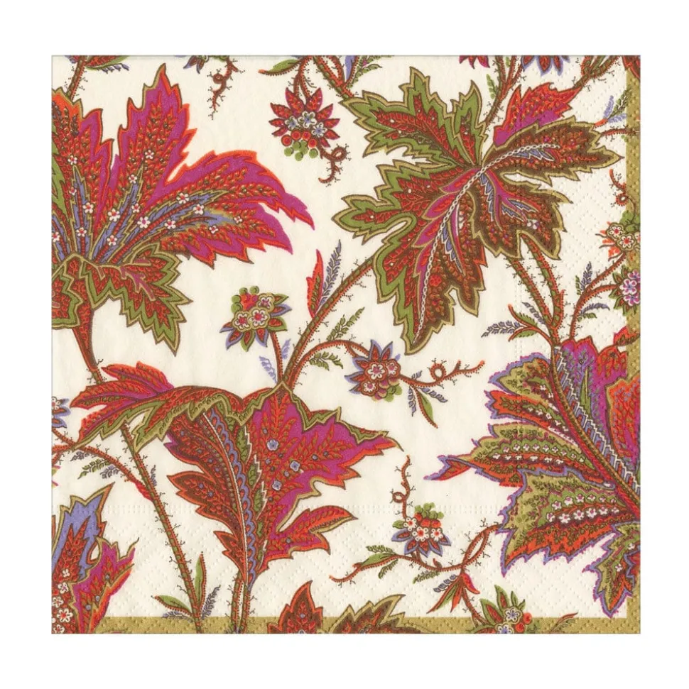 Paisley Leaves Ivory Luncheon Napkins - includes 20 Luncheon Napkins