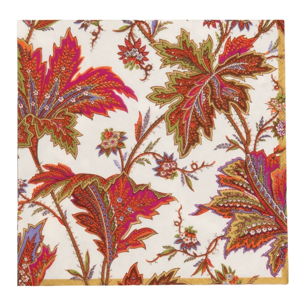 Paisley Leaves Ivory Luncheon Napkins - includes 20 Luncheon Napkins