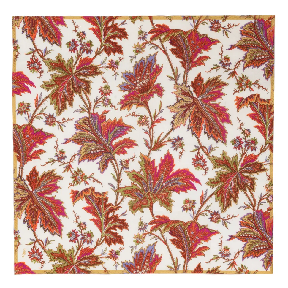 Paisley Leaves Ivory Luncheon Napkins - includes 20 Luncheon Napkins