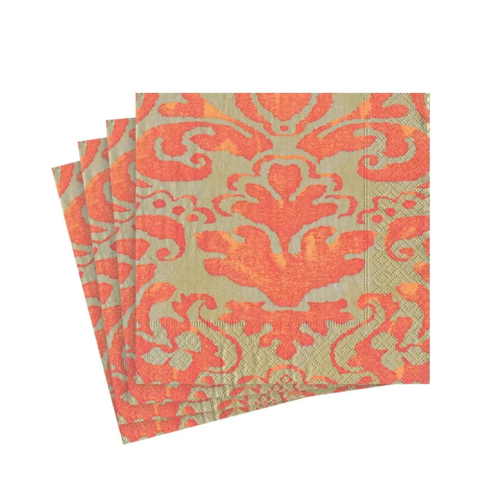 Palazzo Paper Cocktail Napkins in Coral - 20 Per Package