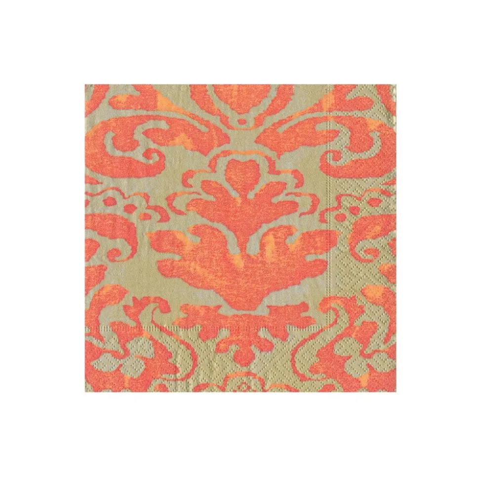 Palazzo Paper Cocktail Napkins in Coral - 20 Per Package