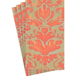 Palazzo Paper Guest Towel Napkins in Coral - 15 Per Package