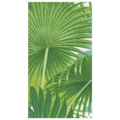 Palm Fronds Paper Guest Towel Napkins in White - 15 Per Package