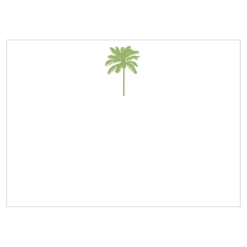 Palm Tree Green Correspondence Cards - 12 Per Package