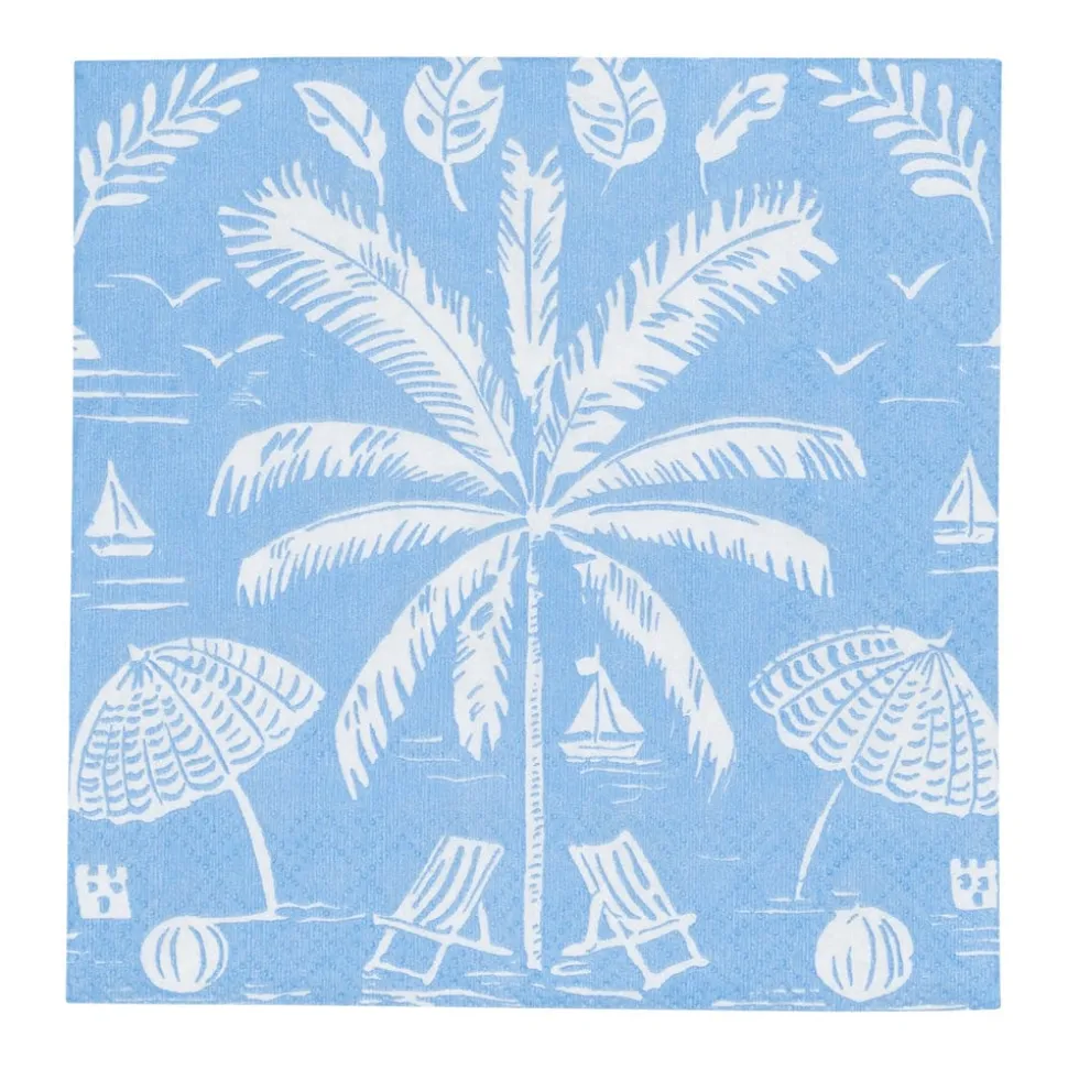 Palms And Parasols Ocean Cocktail Napkins - 20 Per Package