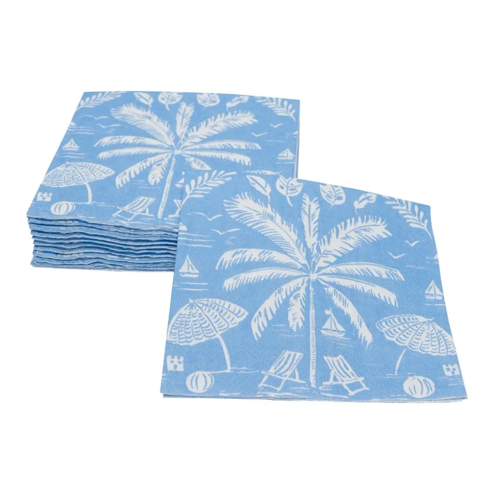 Palms And Parasols Ocean Cocktail Napkins - 20 Per Package
