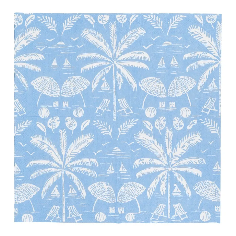 Palms And Parasols Ocean Cocktail Napkins - 20 Per Package