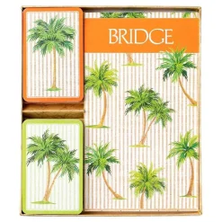 Palms Bridge Gift Set - 2 Playing Card Decks & 2 Score Pads