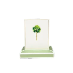 Palms Foil Boxed Note Cards - 10 Cards and 10 Envelopes per Package