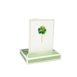 Palms Foil Boxed Note Cards - 10 Cards and 10 Envelopes per Package