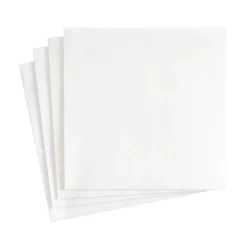 Paper Linen Solid Cocktail Napkins in White - 15 Per Package