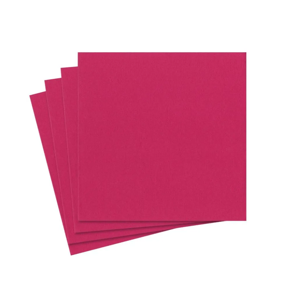 Paper Linen Solid Cocktail Napkins in Fuchsia - 15 Per Package