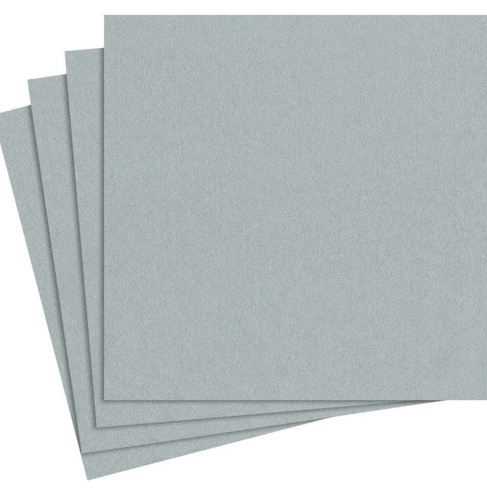 Paper Linen Solid Dinner Napkins in Silver - 12 Per Package