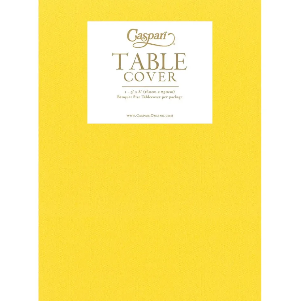 Paper Linen Solid Table Cover in Yellow - 1 Each