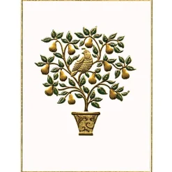 Partridge in a Pear Tree Foil Embossed Large Boxed Christmas Cards - includes 10 Cards & Envelopes