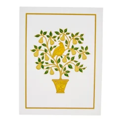 Partridge in a Pear Tree Foil Embossed Large Boxed Christmas Cards - includes 10 Cards & Envelopes