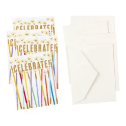 Party Candles Gift Enclosure Cards - 4 Mini Cards & 4 Envelopes