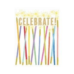 Party Candles Gift Enclosure Cards - 4 Mini Cards & 4 Envelopes