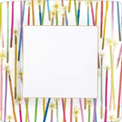 Party Candles Square Paper Dinner Plates - 8 Per Package