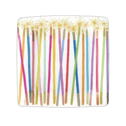Party Candles Square Paper Salad & Dessert Plates - 8 Per Package