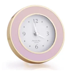 Pastel Pink Enamel & Gold Alarm Clock - 1 Each